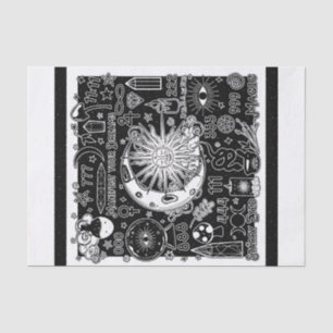 Papier Mousseline Numérologie chanceuse Manifestation Magie noir & b