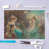 Papier Mousseline Nymphen bei Sonnenaufgang par Hans Zatzka (Artisanat)