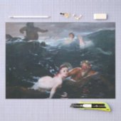 Papier Mousseline Nymphes et Satyres grecs jouant dans les vagues (Artisanat)
