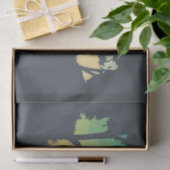 Papier Mousseline Observer la silhouette des cerfs dans une forêt pa (Cadeau)