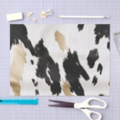 Papier Mousseline Occidental Black White Glam Gold Cowhal Anniversai (Artisanat)