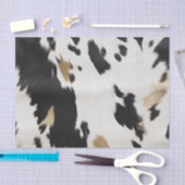 Papier Mousseline Occidental Black White Gold Cowhal Anniversaire (Artisanat)