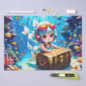 Papier Mousseline Océan (Artisanat)