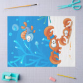 Papier Mousseline Océan Aquatic Cute Crab Funky Fish Decoupage (Artisanat)