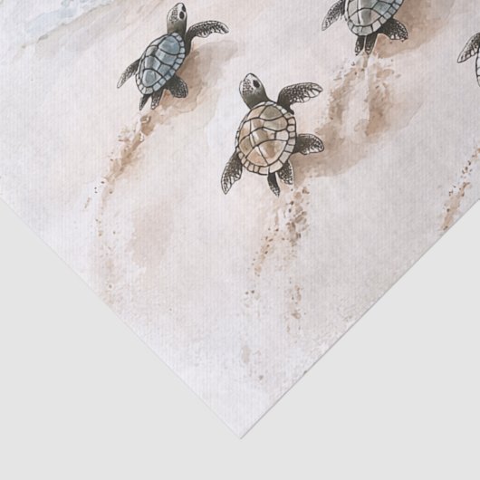 Papier Mousseline Ocean Beach Coast Sea Turtles (Détail)