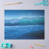 Papier Mousseline Ocean Blue Wave 4 20x30 Papier Tissu de découpage (Artisanat)