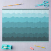 Papier Mousseline Ocean Blue Waves Minimal Beach Vibes Découpage (Artisanat)