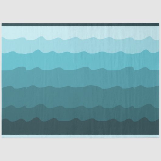 Papier Mousseline Ocean Blue Waves Minimal Beach Vibes Découpage (Recto)