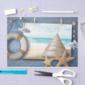 Papier Mousseline Ocean Deco Coquillages Lifesaver Decoupage (Artisanat)