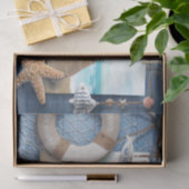 Papier Mousseline Ocean Deco Coquillages Lifesaver Decoupage (Cadeau)