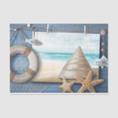 Papier Mousseline Ocean Deco Coquillages Lifesaver Decoupage (Recto)