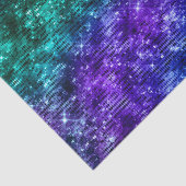 Papier Mousseline Océan Glamor violet et Parties scintillant Turquoi (Détail)