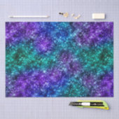 Papier Mousseline Océan Glamor violet et Parties scintillant Turquoi (Artisanat)