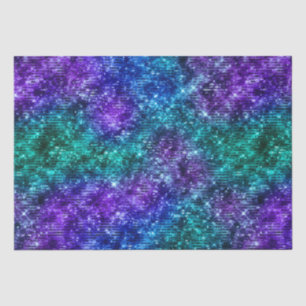 Papier Mousseline Océan Glamor violet et Parties scintillant Turquoi