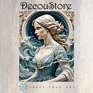 Papier Mousseline Ocean Muse – Liberty Style Sea Portrait Decoupage