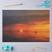 Papier Mousseline Ocean Red Sunset Sailboat Decoupage Tissu Papier (Artisanat)