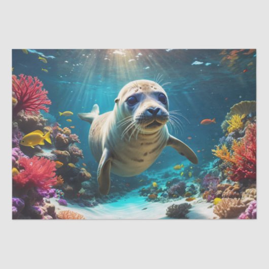 Papier Mousseline Ocean’s Little Wanderer - Découpage - (Recto)