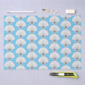 Papier Mousseline Ocean Seashell Beach Aqua (Artisanat)