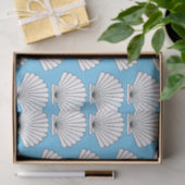 Papier Mousseline Ocean Seashell Beach Aqua (Cadeau)