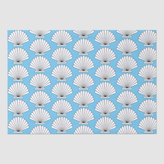 Papier Mousseline Ocean Seashell Beach Aqua (Recto)