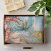 Papier Mousseline Océan Vintage Whimsical Floral & Poisson (Cadeau)