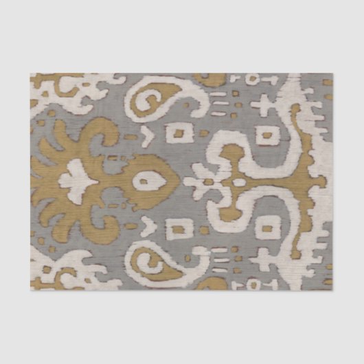 Papier Mousseline Ochre Ikat I (Recto)