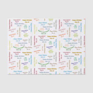Papier Mousseline Octobre, 31 Anniversaire Tissue Paper