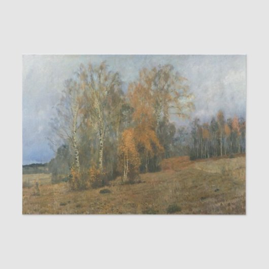 Papier Mousseline Octobre Automne par Isaac Levitan Tissue Paper (Recto)