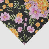 Papier Mousseline Octobre Mois de naissance Fleurs Marigold Cosmos (Détail)