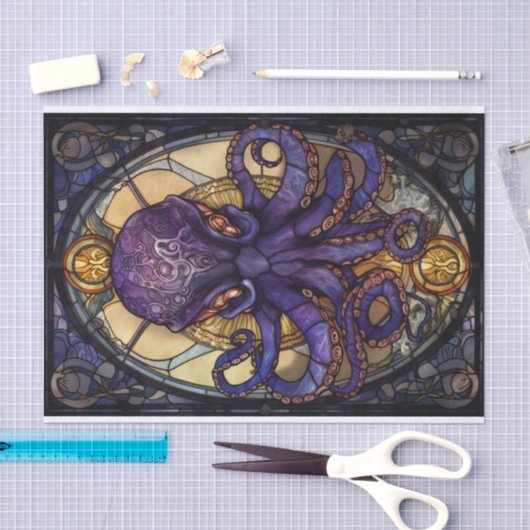 Papier Mousseline Octopus en verre tendu (Artisanat)