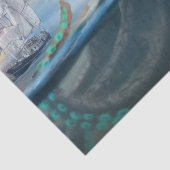 Papier Mousseline Octopus Giant Voilier Découpage Tissu Papier (Détail)