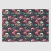 Papier Mousseline Octopus rose et Turquoise Tentacles Skull Ocean (Recto)