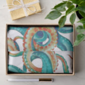 Papier Mousseline Octopus Teal (Cadeau)