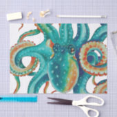 Papier Mousseline Octopus Teal (Artisanat)