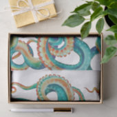 Papier Mousseline Octopus Teal (Cadeau)