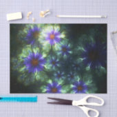 Papier Mousseline Oeil de la tempête bleue Fleur fractale (Artisanat)