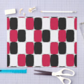 Papier Mousseline OEil de poisson noir, blanc et rouge (Artisanat)