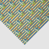 Papier Mousseline Oeil d'Horus sur or et lapis lazuli rayures (Détail)