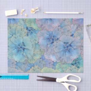 Papier Mousseline Œillets bleus dans le style vintage