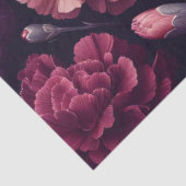 Papier Mousseline Oeillets romantiques Découpage rose et violet (Détail)