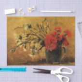 Papier Mousseline Œillets rouges et blancs par Vincent van Gogh (Artisanat)