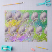 PAPIER MOUSSELINE OEUF DE PÂQUES POURPULAIRE, BLANCS, PARKLES JAUNES (Artisanat)