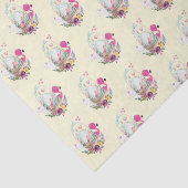 Papier Mousseline Oeuf mignon, Flamant rose et lapin, Motif d'aquare (Détail)