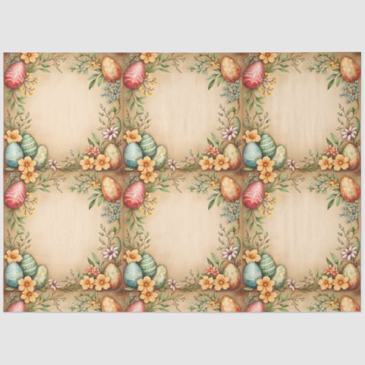 Papier Mousseline Oeufs Collection Vintage de Pâques (Recto)