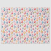 Papier Mousseline OEufs de Pâques colorés Motif d'aquarelle (Recto)