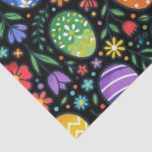 Papier Mousseline Œufs de Pâques et fleurs arc-en-ciel (Détail)
