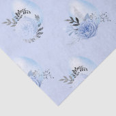 Papier Mousseline Oeufs et fleurs bleus sur le découpage bleu (Détail)