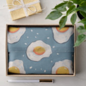 Papier Mousseline Oeufs frits sur le bleu (Cadeau)