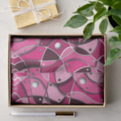 Papier Mousseline Oeuvre Abstraite Fractale rose vibrante (Cadeau)