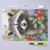 Papier Mousseline OEuvre d'aquarelle florale Racoon (Artisanat)